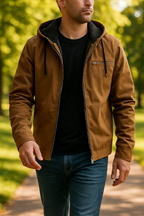 Bram - Men's Full Zip Hooded Jacket with Drawstring