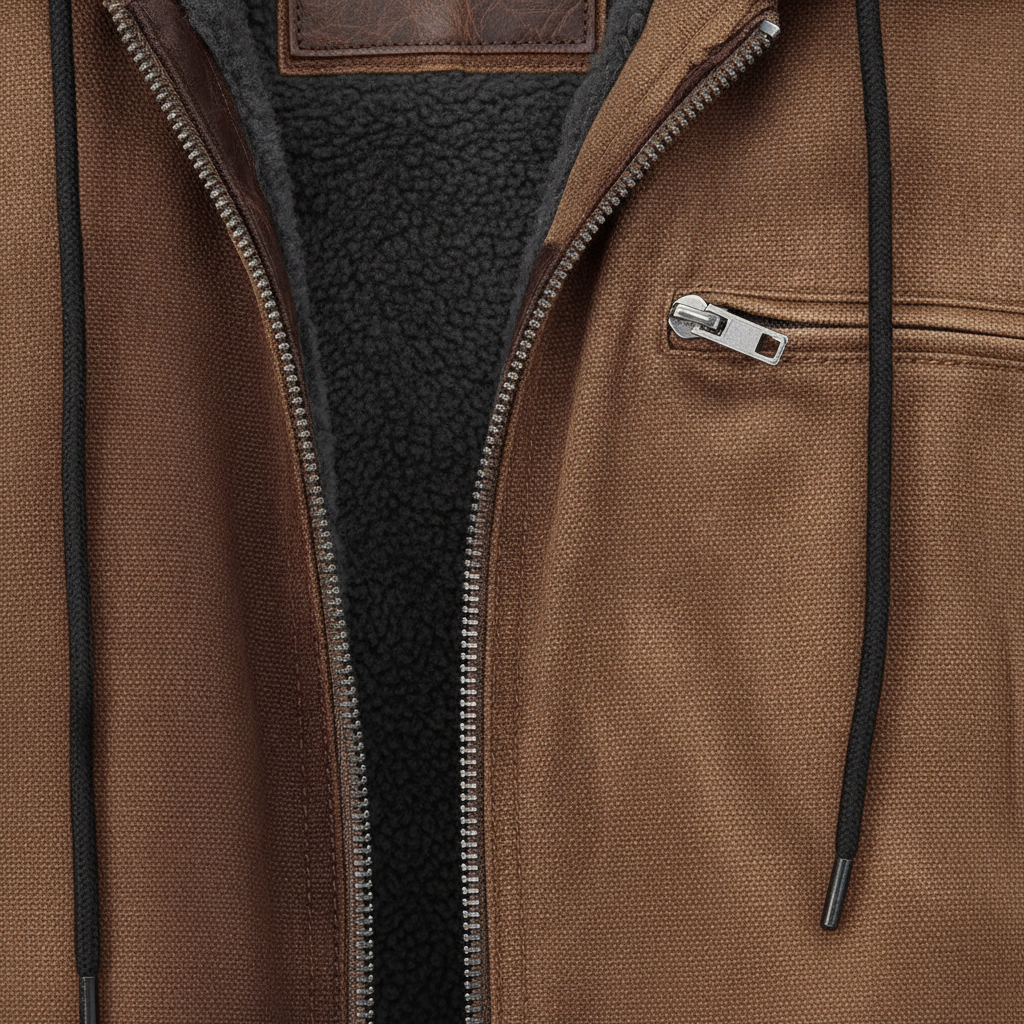 Bram - Men's Full Zip Hooded Jacket with Drawstring