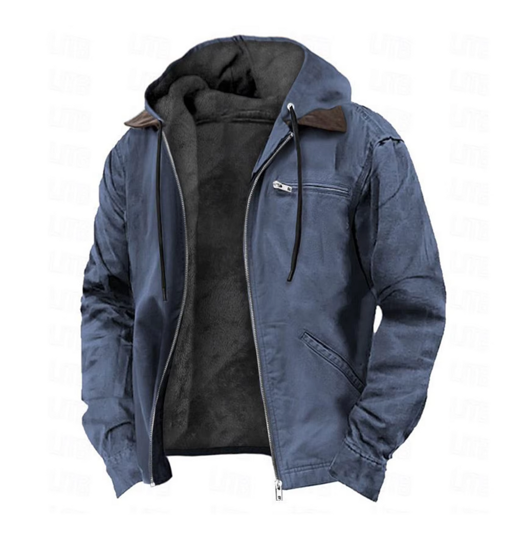 Bram - Men's Full Zip Hooded Jacket with Drawstring