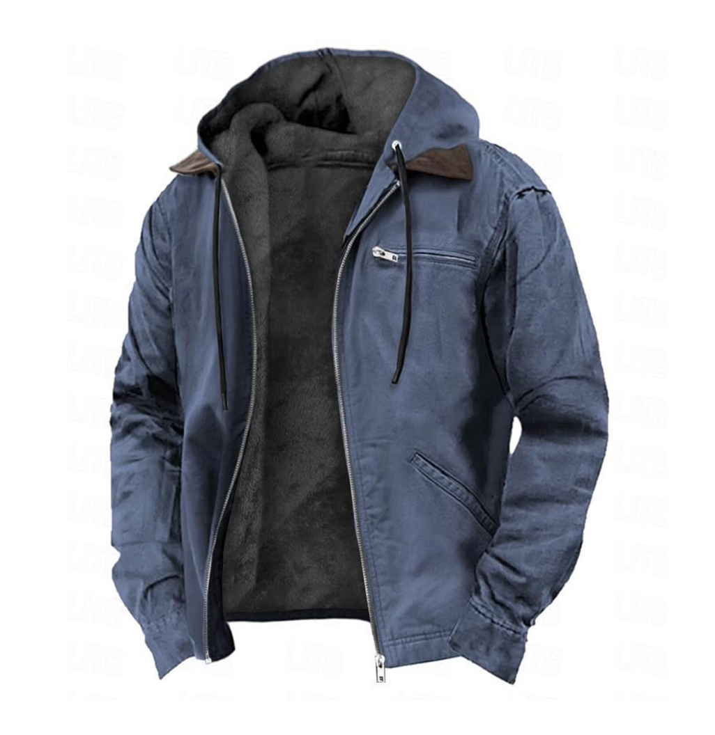 Bram - Men's Full Zip Hooded Jacket with Drawstring