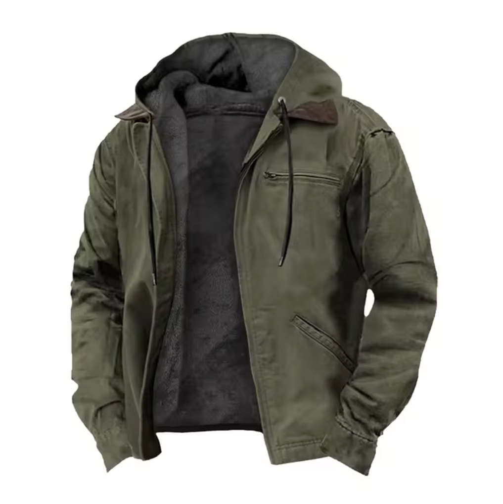 Bram - Men's Full Zip Hooded Jacket with Drawstring