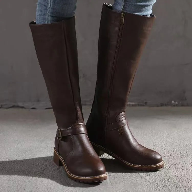 Briar - Women's Knee High Boots with Buckle Detail