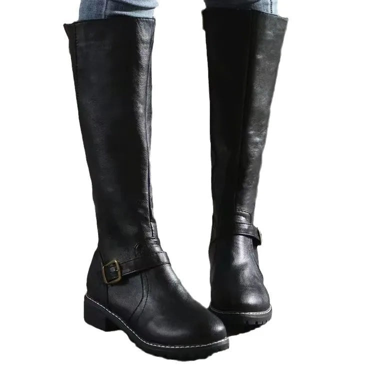 Briar - Women's Knee High Boots with Buckle Detail