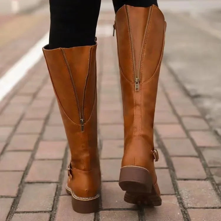 Briar - Women's Knee High Boots with Buckle Detail