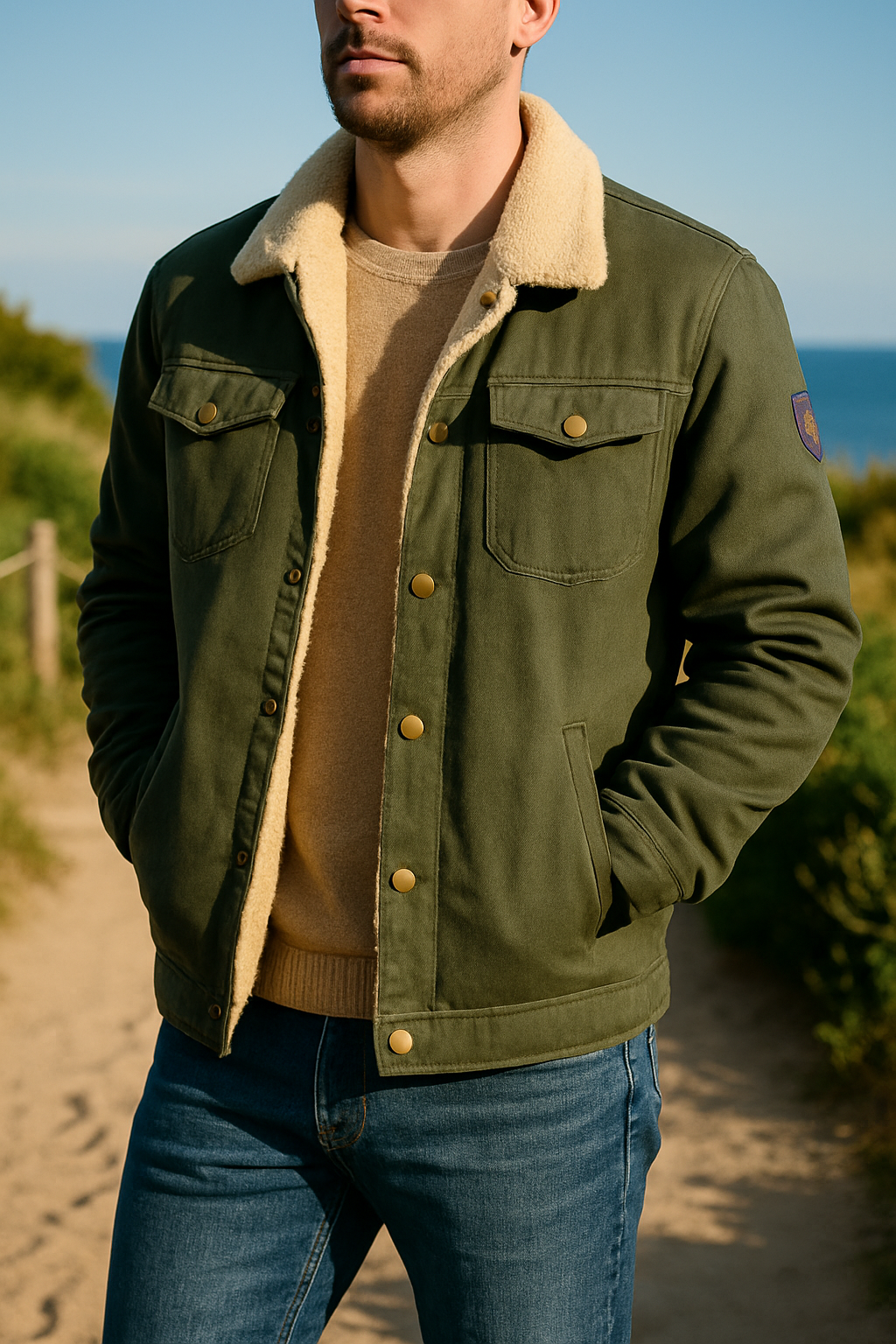 Caden - Men's Classic Fleece-Lined Collar Jacket