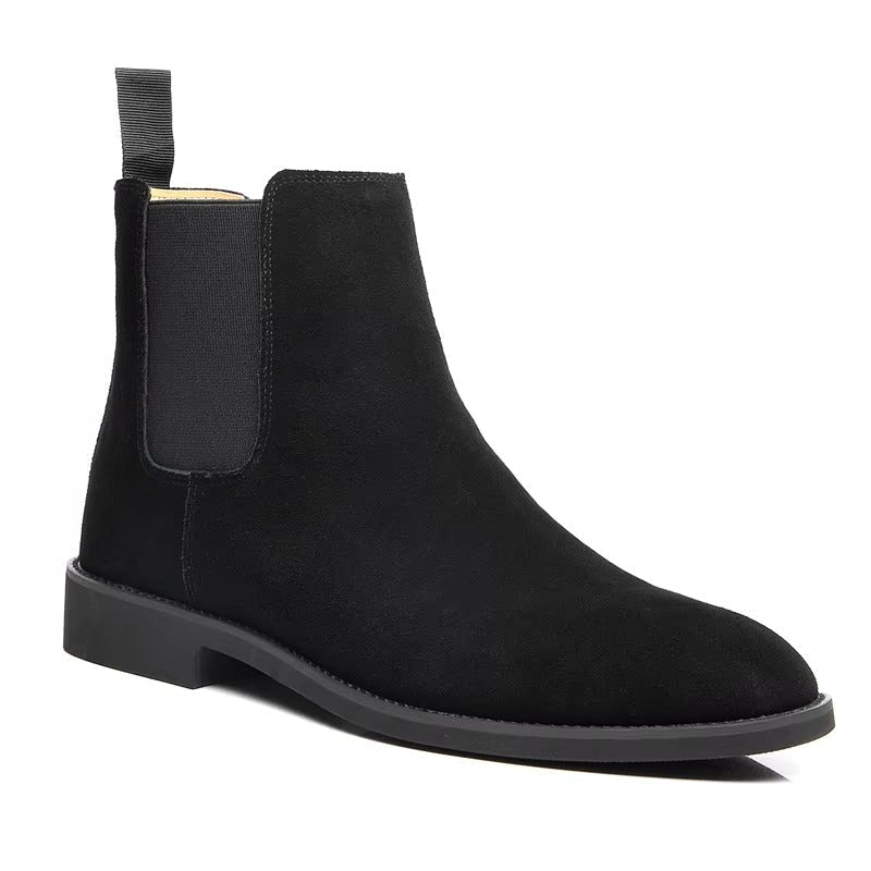 Caden - Men's Suede Chelsea Boots with Elastic Side Panels