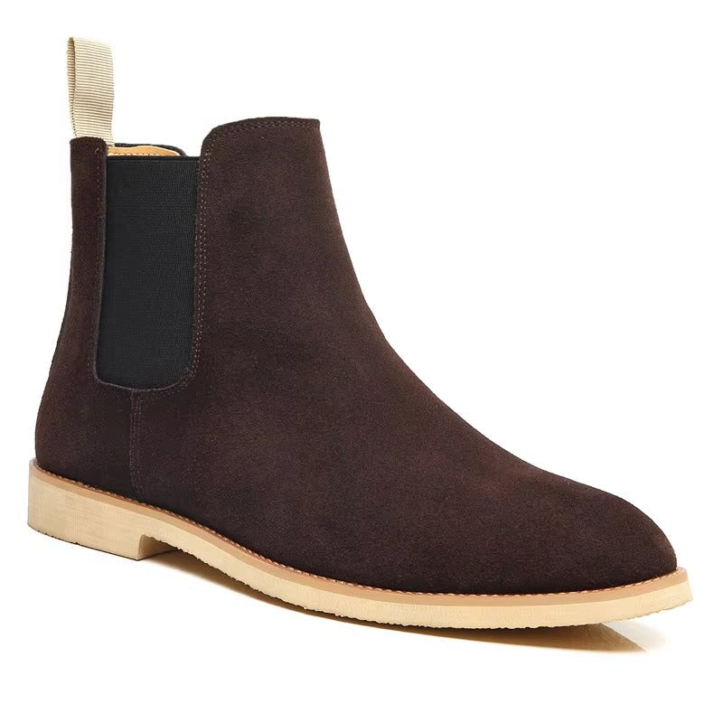 Caden - Men's Suede Chelsea Boots with Elastic Side Panels