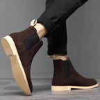 Caden - Men's Suede Chelsea Boots with Elastic Side Panels
