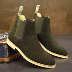 Caden - Men's Suede Chelsea Boots with Elastic Side Panels