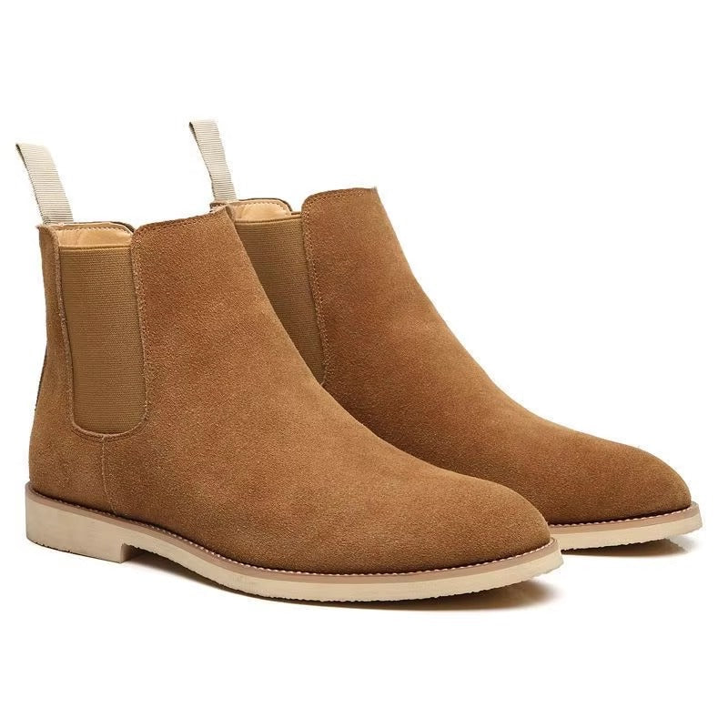 Caden - Men's Suede Chelsea Boots with Elastic Side Panels