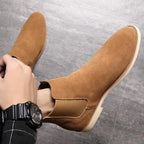 Caden - Men's Suede Chelsea Boots with Elastic Side Panels
