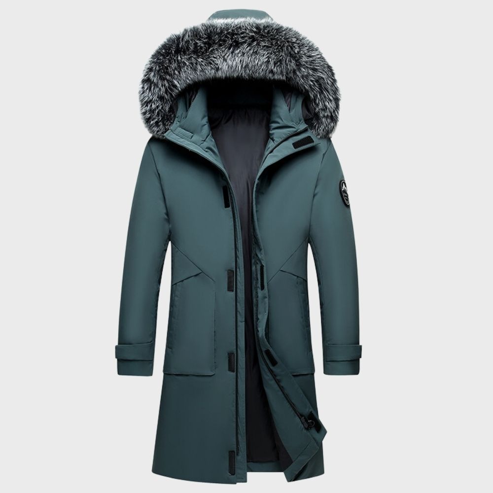 Caden - Men's Winter Waterproof Parka Coat with Faux Fur Trim