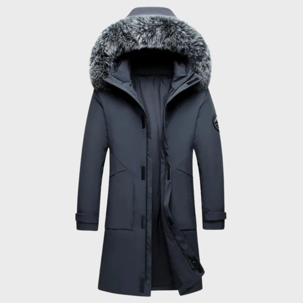 Caden - Men's Winter Waterproof Parka Coat with Faux Fur Trim