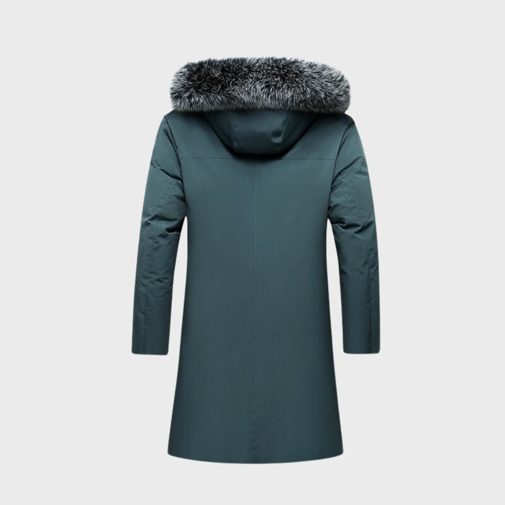 Caden - Men's Winter Waterproof Parka Coat with Faux Fur Trim