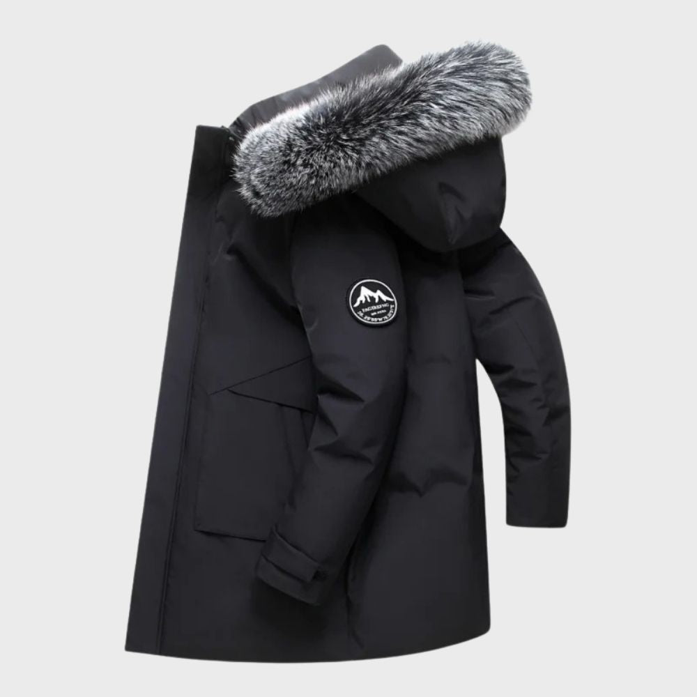 Caden - Men's Winter Waterproof Parka Coat with Faux Fur Trim