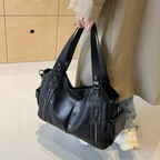 Callista - Women's Oversized Shoulder Bag with Zipper Details