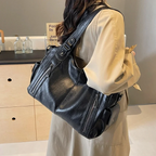 Callista - Women's Oversized Shoulder Bag with Zipper Details