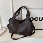 Callista - Women's Oversized Shoulder Bag with Zipper Details