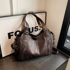 Callista - Women's Oversized Shoulder Bag with Zipper Details