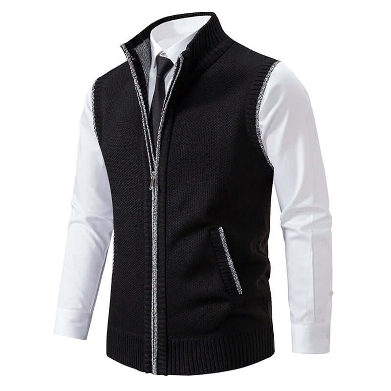 Callum - Men's Classic Knitted Zip-Up Waistcoat