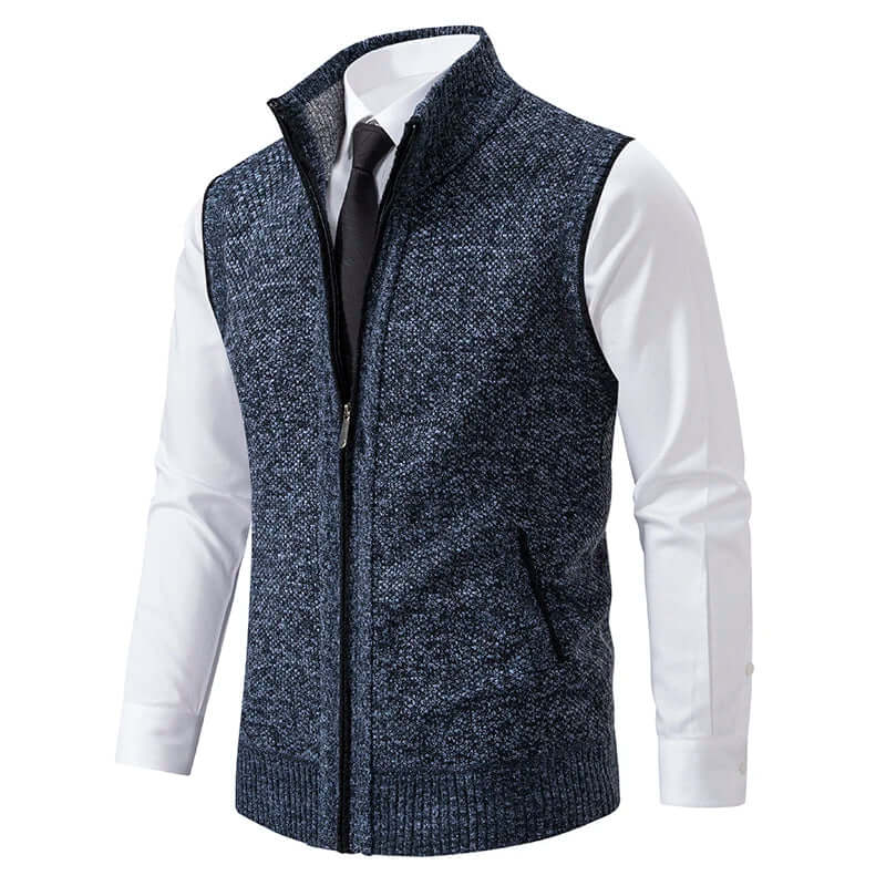 Callum - Men's Classic Knitted Zip-Up Waistcoat