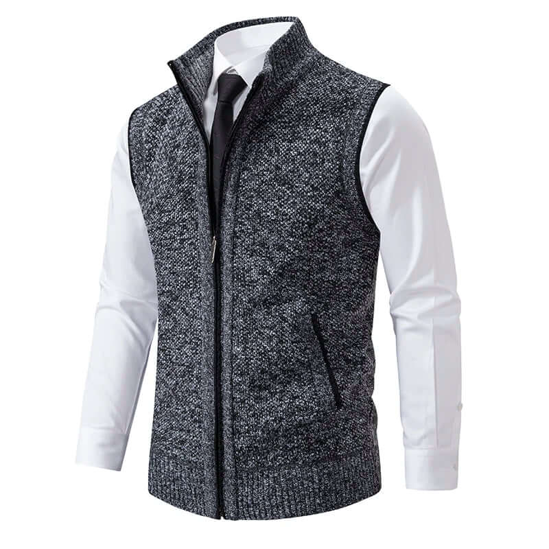 Callum - Men's Classic Knitted Zip-Up Waistcoat
