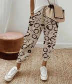 Cambria - Women's Leopard Print Relaxed Trousers