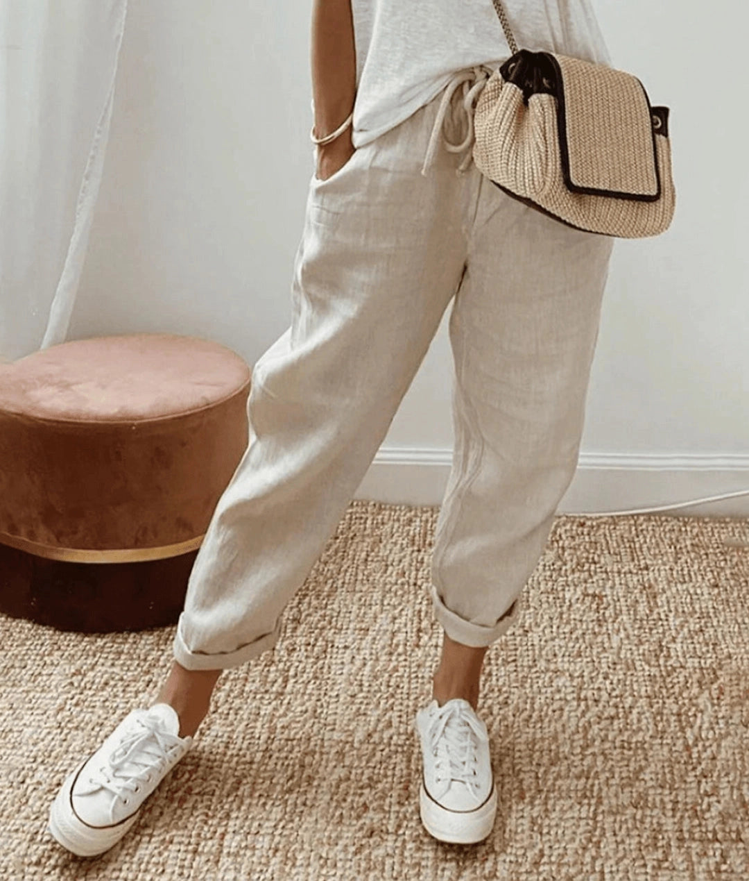 Cambria - Women's Leopard Print Relaxed Trousers