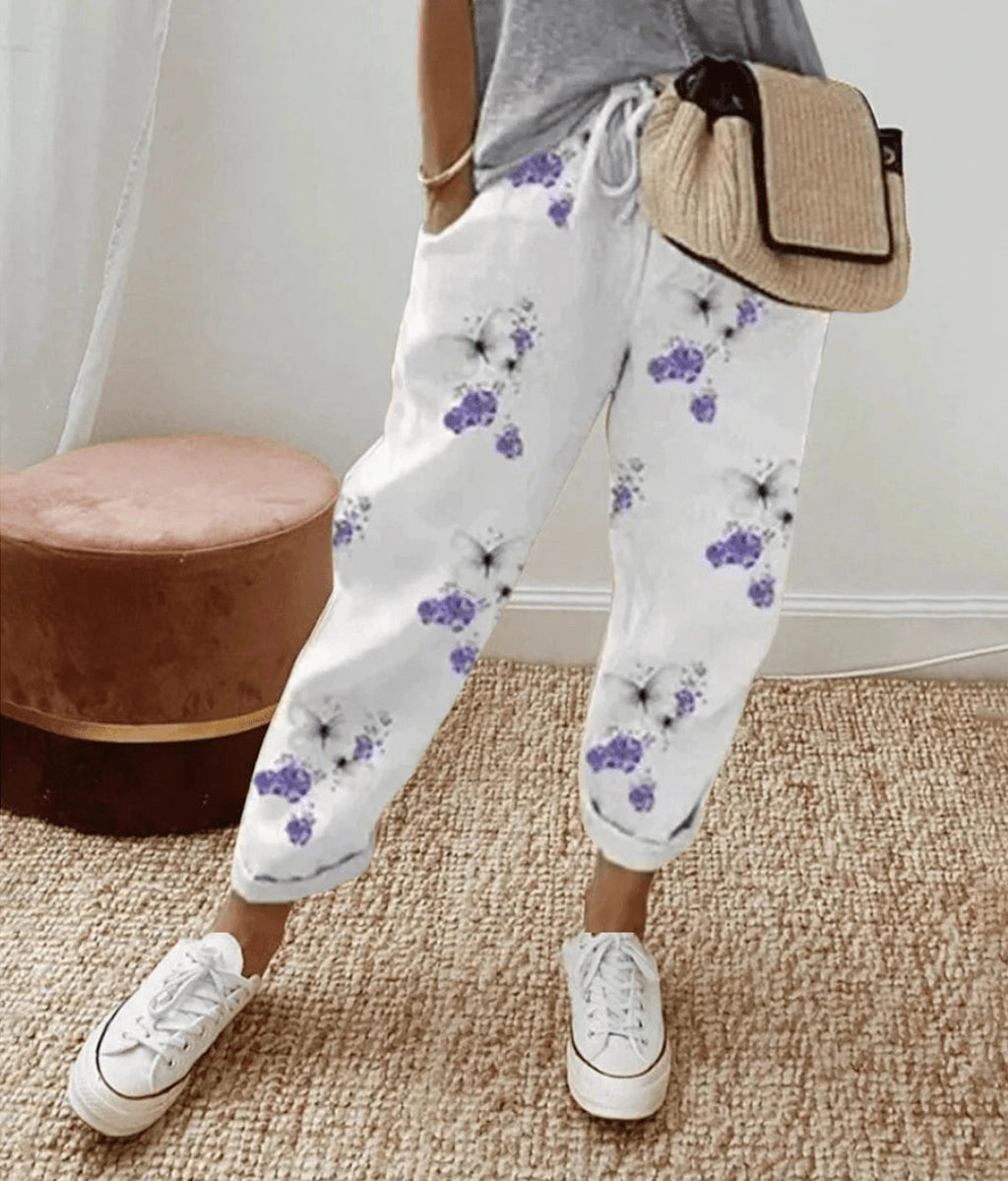 Cambria - Women's Leopard Print Relaxed Trousers