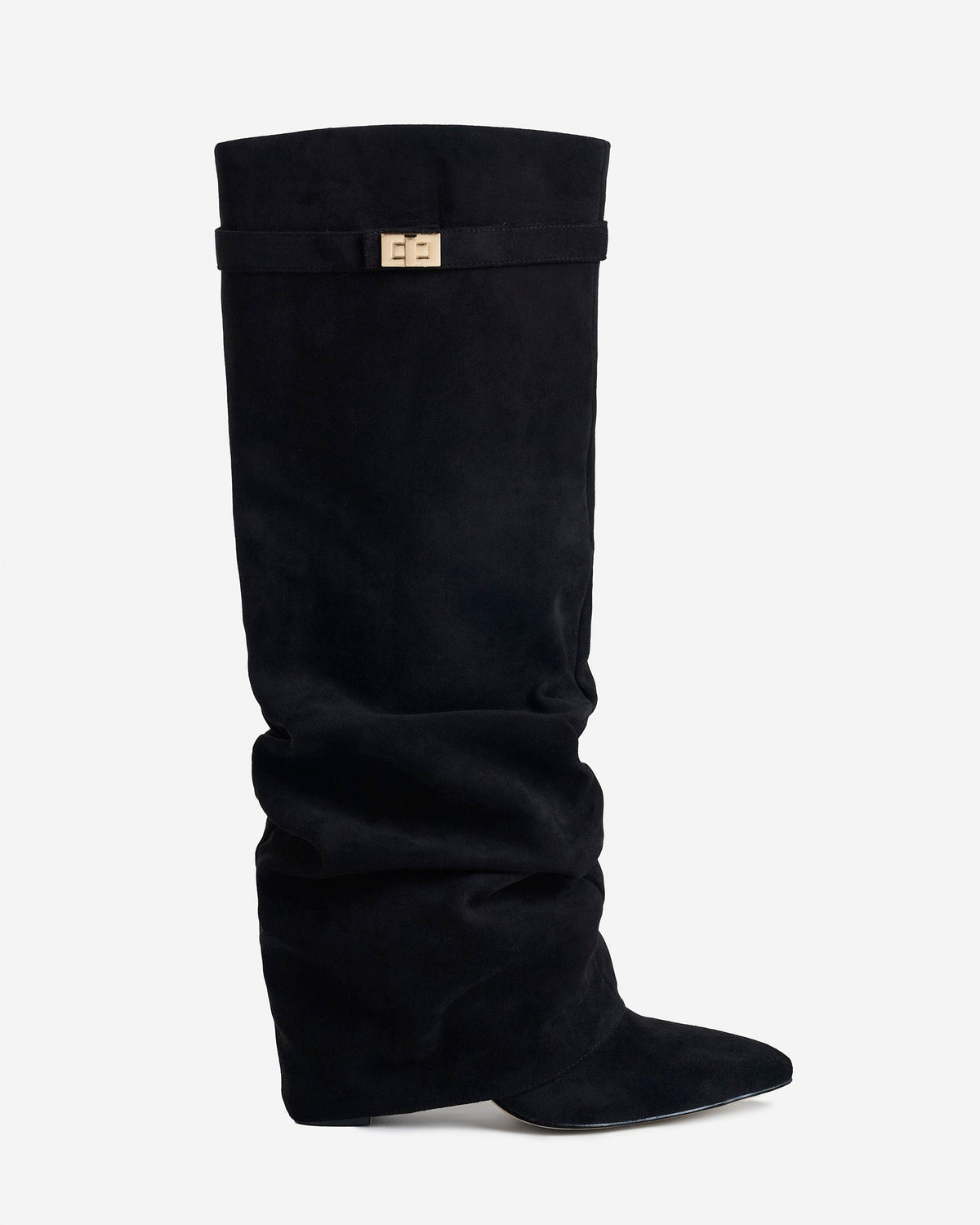 Celeste - Women's Elegant Knee High Boots with Buckle Detail