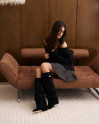 Celeste - Women's Elegant Knee High Boots with Buckle Detail