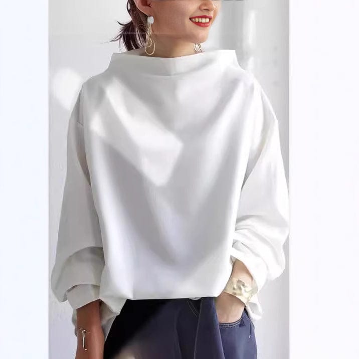 Celeste - Women's Warm Oversized Neck Blouse