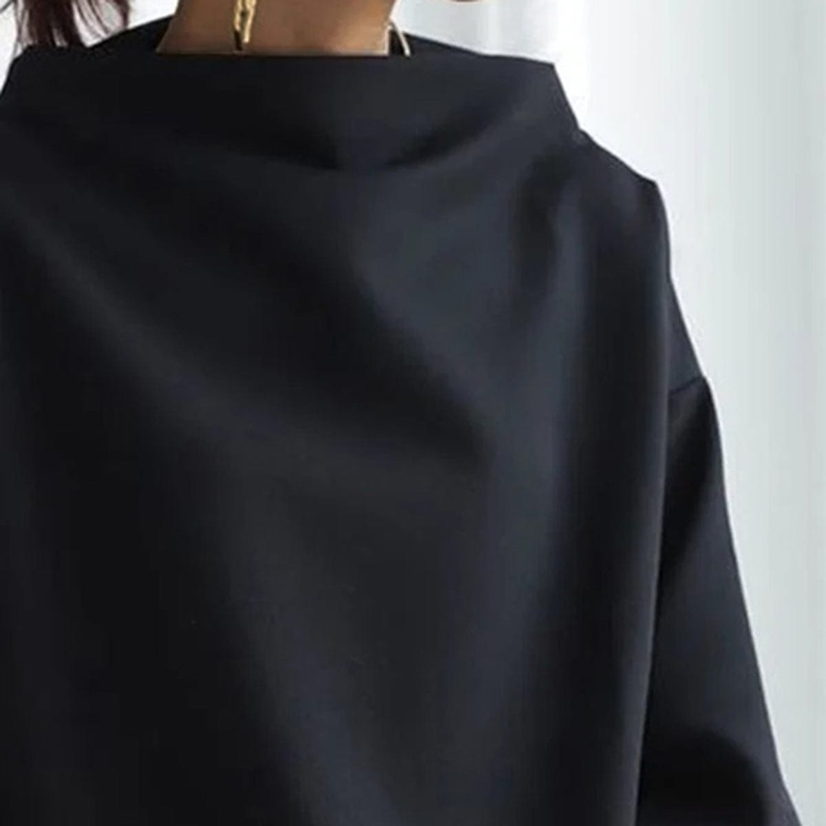 Celeste - Women's Warm Oversized Neck Blouse