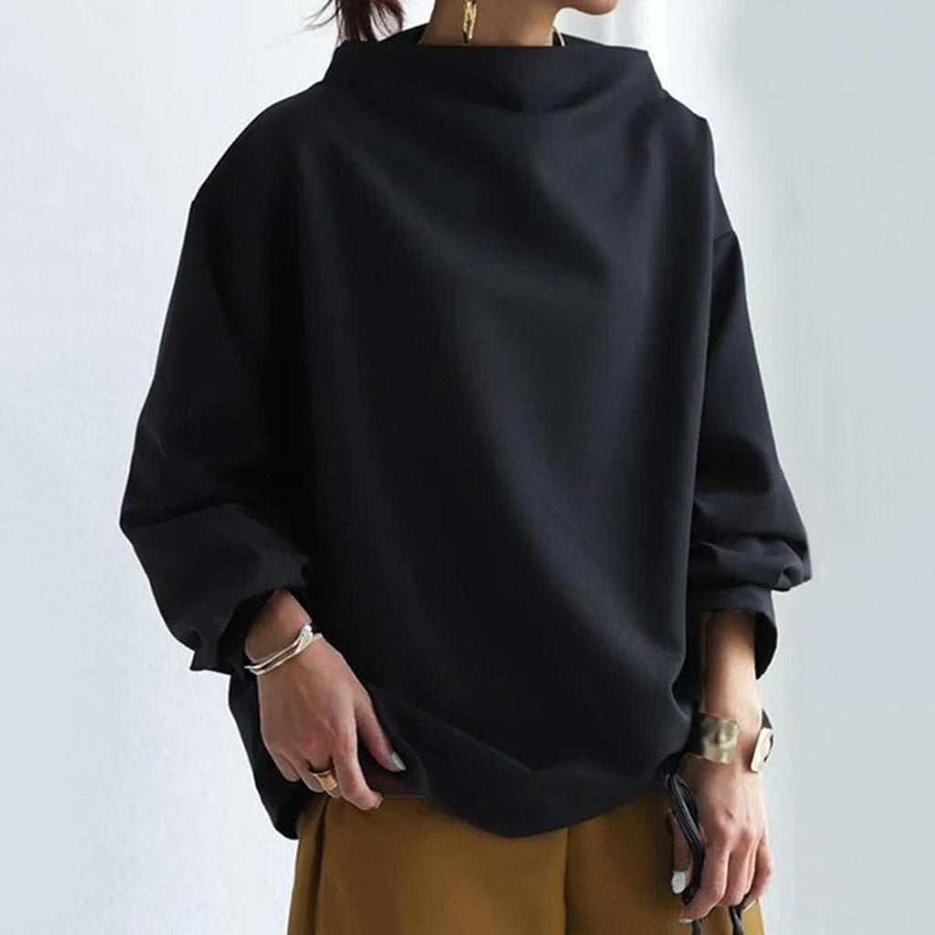 Celeste - Women's Warm Oversized Neck Blouse