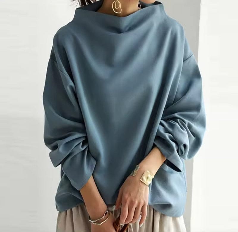 Celeste - Women's Warm Oversized Neck Blouse