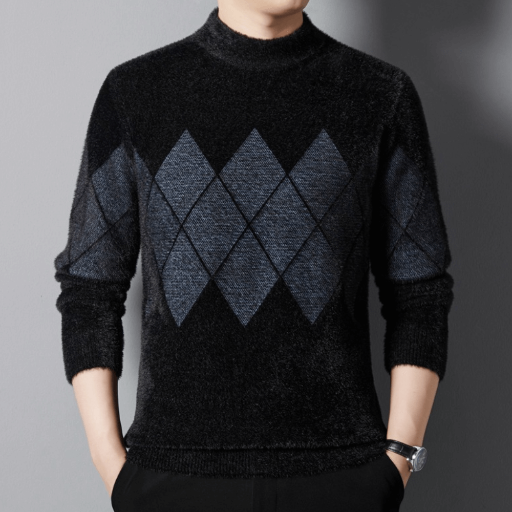 Cillian - Men's Classic Argyle Knitted Jumper
