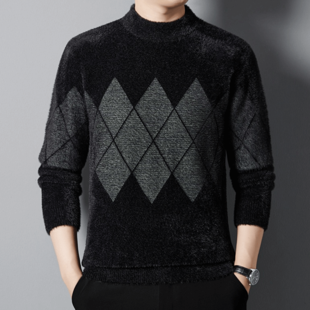 Cillian - Men's Classic Argyle Knitted Jumper