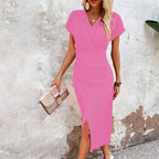 Cleo - Women's Elegant Wrap Midi Dress