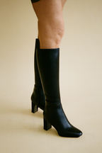 Cleo - Women's Sleek Knee High Block Heel Boots