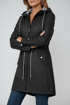 Cressida - Women's Waterproof Hooded Jacket with Stripe Lining