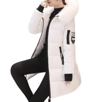 Daphne - Women's Chic Longline Puffer Coat with Faux Fur Hood