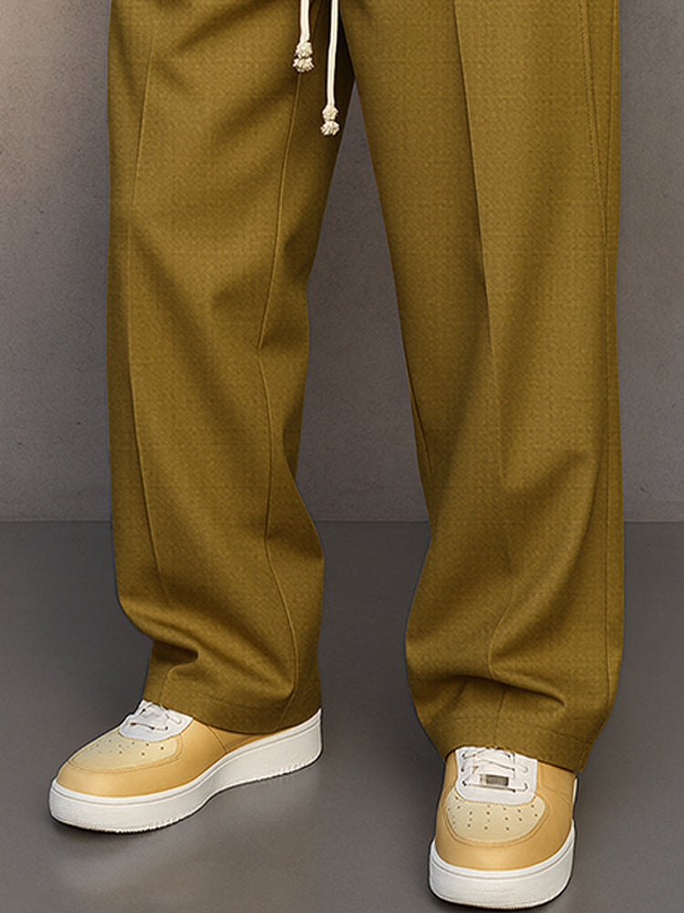 Declan - Men's Casual Wide Leg Trousers with Drawstring