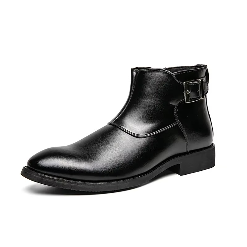 Declan - Men's Classic Chelsea Boots with Buckle Detail