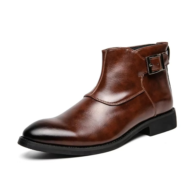 Declan - Men's Classic Chelsea Boots with Buckle Detail