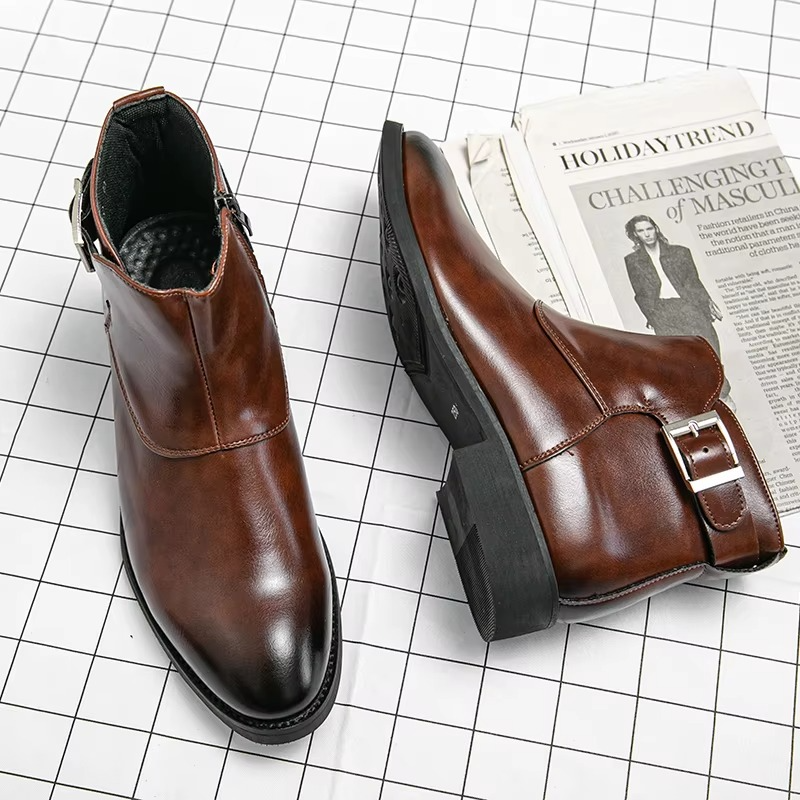 Declan - Men's Classic Chelsea Boots with Buckle Detail