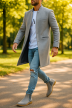 Declan - Men's Slim Fit Longline Coat with Modern Style