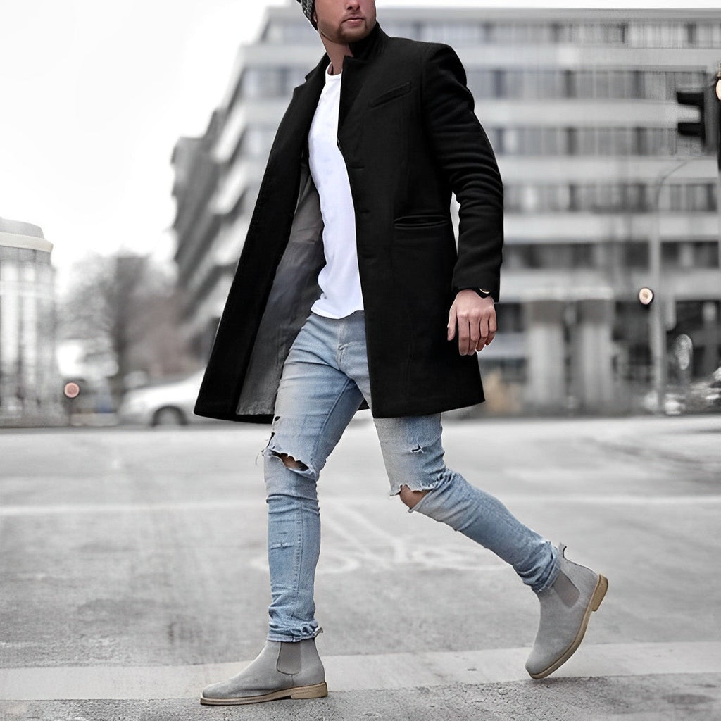 Declan - Men's Slim Fit Longline Coat with Modern Style