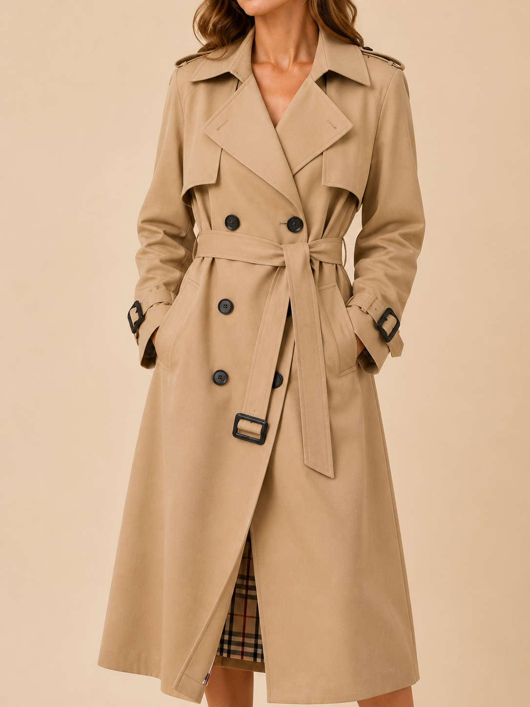 Eira - Women's Classic Double-Breasted Trench Coat