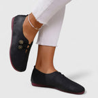 Eira - Women's Classic Slip-On Loafers with Button Detail
