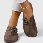 Eira - Women's Classic Slip-On Loafers with Button Detail